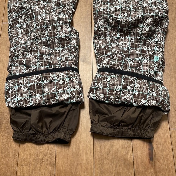 ORAGE WOMENS GIRLS SNOWBOARDING SKI PANTS W/ADJUST BAND brown aqua SZ 16 (XS/S) - Picture 13 of 16